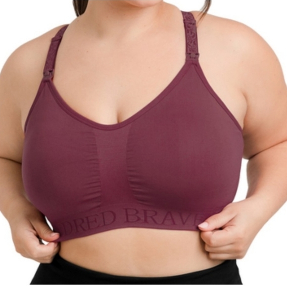 Kindred Bravely M Sublime Nursing/Pumping Postpartum Bra Fig Burgundy - Picture 1 of 10